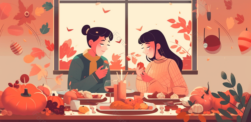 丰富的晚餐母亲节插画手绘黄色温馨亲人吃饭海报广告图,插画/手绘图,插画/手绘图库,插画/手绘图下载,插画/手绘